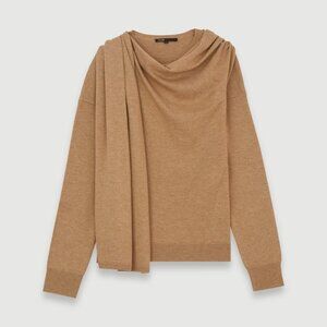 Maje long-sleeved sweater with scarf-style collar
